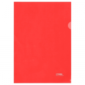 Папка-уголок СТАММ А4, 180мкм, пластик, прозрачная, красная ММ-30947