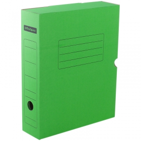Короб архивный с клапаном OfficeSpace, микрогофрокартон, 75мм, зеленый 225414
