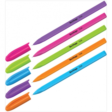 Ручка шариковая Berlingo "Triangle Fuze Stick" синяя, 0,5мм, корпус ассорти CBp_05218