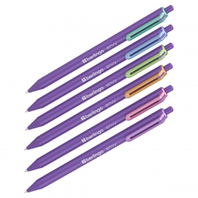 Ручка шариковая автоматическая Berlingo "Envy" синяя, 0,7мм, корпус ассорти CBm_07099