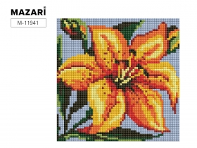 Алмазная мозаика 20Х20см ЖЁЛТАЯ ЛИЛИЯ, деревянный подрамник, холст, 1 дизайн, полная выкладка, M-11941*