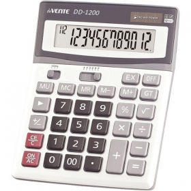 Калькулятор настольный "deVENTE" DD-1200, 140x178x46, 12 разр, металл панель, авт выч кв корня, %, наценки, функция "общая сумма" замена введенных операторов местами, клавиша "00" корр последнего введ 4031337