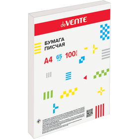 Бумага писчая "deVENTE" A4 100 л, 65 г/м², белизна 92%, в пластиковом пакете 2071200