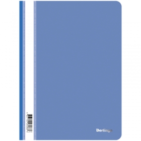 Папка-скоросшиватель пластик. Berlingo, А4, 180мкм, синяя с прозр. верхом ASp_04102