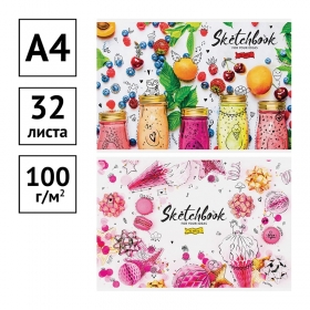Альбом для рисования 32л., А4, на скрепке ArtSpace "Стиль. Bright sweets", эконом А32ф_20299