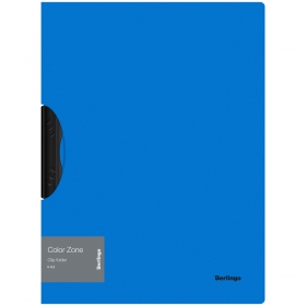 Папка с пластиковым клипом Berlingo "Color Zone" А4, 450 мкм, голубая FCl_A4063