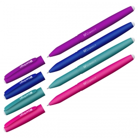 Ручка гелевая стираемая Berlingo "Correct" синяя, 0,6мм, прорезин. корпус, корпус ассорти CGp_60915