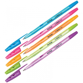 Ручка шариковая Berlingo "Tribase Neon" синяя, 0,7мм, корпус ассорти CBp_70932
