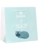 Пакет подарочный с глянцевой ламинацией (квадратный) 30x30x12см(L)Жизнь лучше с котом,157г. ППК-7535