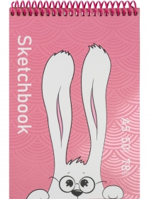Скетчбук А5 Кролик (жест подложка, на спирали, 50л, крафт блок) С50-4386