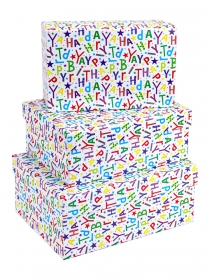 Набор прямоугольных коробок 3 в 1 Буквы (23 х16 х9,5 - 19 х12 х6,5 см) ПП-4518