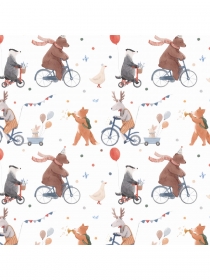 Упаковочная бумага Медведи на велосипеде (70*100см, 10 л)  УБ-4434