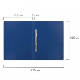 Папка с металлическим скоросшивателем STAFF, синяя, до 100 листов, 0,5 мм, 229224 229224