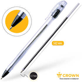 Ручка шариковая Crown "Oil Jell" черная, 0,7мм, штрих-код OJ-500B