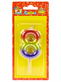 Свеча для торта Сказочный градиент Цифра 8 С-4103