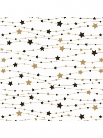 Упаковочная бумага Новогодние звездочки (70х100, 10 л, 5+0 доп пантон золотистый)  УБ-4333