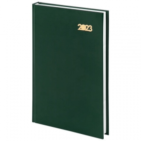 Ежедневник датированный на 2023 145х215мм, А5, STAFF, обложка бумвинил, цвет зеленый, 114190