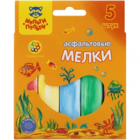 Мелки градиентные для асфальта Мульти-Пульти, 5шт., 5цв., картонная коробка, европодвес ЦМ_50484