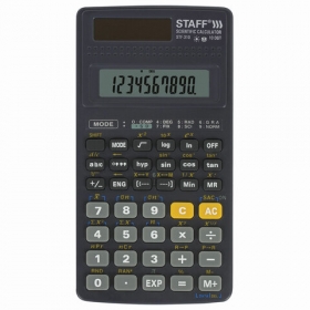 Калькулятор STAFF инженерный STF-310, 10+2 разрядов, двойное питание, 142х78мм, 250279