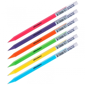 Карандаш механический OfficeSpace, 0,7мм, с ластиком, ассорти MB_49858