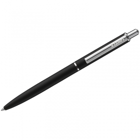 Ручка шариковая Luxor "Cosmic" синяя, 1,0мм, корпус черный/хром, кнопочный механизм 8146