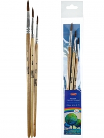 Набор кистей (пони №2,4,7) (НК-5561) 3 шт., деревянная ручка, крат 12