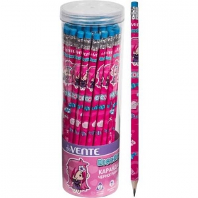 Карандаш ч/г "deVENTE. NicoNico:-)" HB, диаметр грифеля 2 мм, трёхгранный розовый корпус с запечаткой, с ластиком, заточенный,в пластиковой тубе 5032308
