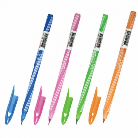 Ручка шариковая STAFF NEON, СИНЯЯ, игольчатый узел 0,6мм, линия 0,3мм,144234