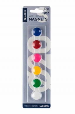 Набор магнитов 20 мм, 6 шт. цветные, блистер, МЦ20