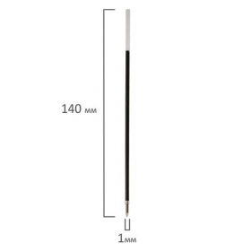 Стержень шариковый BRAUBERG 140 мм, ЧЕРНЫЙ, узел 1 мм, линия письма 0,5 мм, 170178