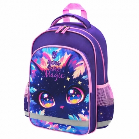Рюкзак ПИФАГОР SCHOOL, 1 отделение, 3 кармана, "Magic kitty", 38x28х14 см, 273166