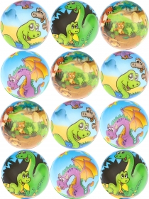 Мяч мягкий ППУ "Динозавры"(6,3см,12шт. в пакете) ( Арт. ММ-6124) кратно 12