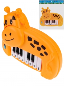 Детское пианино  "Жираф"  16х12х4 см (бат. 2*АА не в компл.,в пакете) ( Арт. 2082233)