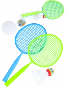 Набор для бадминтона (2 пластиковые ракетки, волан, мячик), 20х44 см ( Арт. НБД-0565)