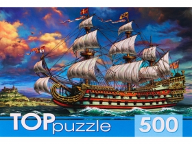 TOPpuzzle. ПАЗЛЫ 500 элементов. ХТП500-6831 Парусник в море