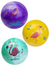 Мяч детский (25 см, 70 гр) с фламинго (цвет микс) кратно 10 Арт. AN01735