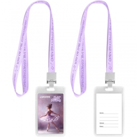 Бейдж школьный пластик"deVENTE. Ballet Academy" 110x70 мм, вертикальный, прозр, ПВХ, на цвной ленте с принтом, с пластик клипсой 8093521