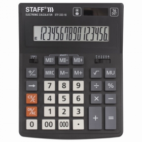Калькулятор STAFF настольный STF-333, 16 разрядов, двойное питание, 200x154мм, 250417