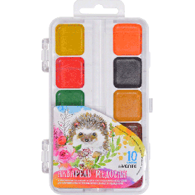 Акварель медовая "deVENTE" 10 цв, 30 г, без кисточки, в пласти коробке с европодв 8074007