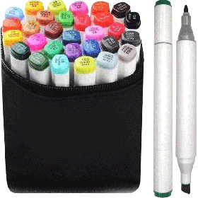 Набор маркеров для скетчинга "deVENTE. Emotion" 36 цветов, двустор. (пулев 1 мм/скош до 5 мм), эргоном. Трёхгр. корпус, чернила на спирт. Осн., в текстильной сумке 5044104