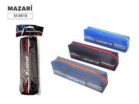 Пенал SPORTS, 21х5.5х4.5 см, на молн., текстиль, асс 3 цв M-9618