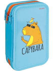 Пенал 3-секц, большой КАПИБАРА В ОЧКАХ (ПН-2050) (190х115) ламин. картон